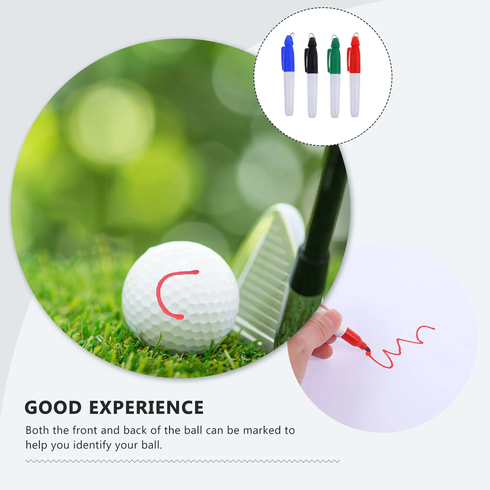 4 pezzi di strumento di allineamento per golf, pennarello riutilizzabile per palline, stencil in plastica per una pratica di messa precisa, fornitura di golf all'aperto