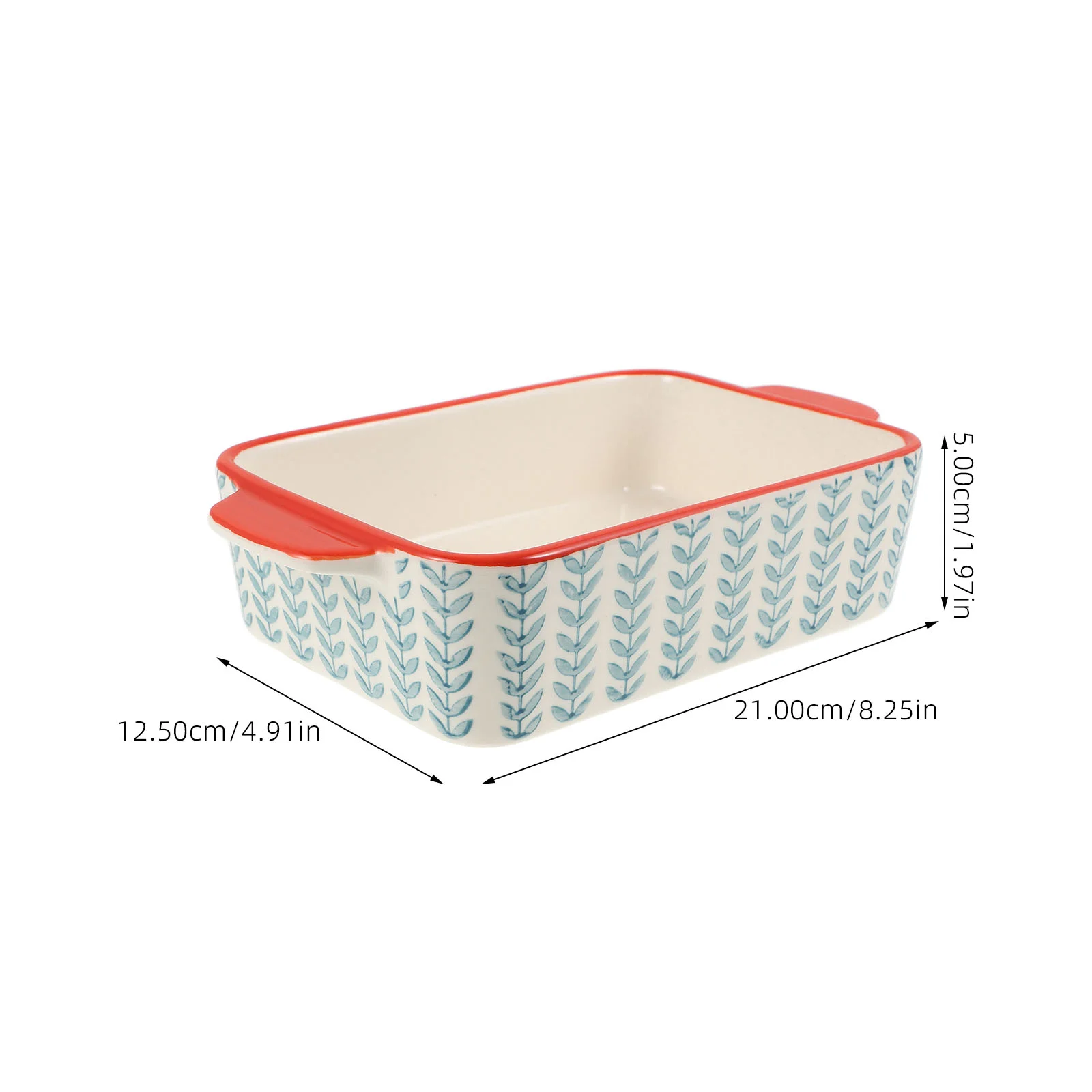 Microwave Oven Ceramic Food Baking Tray Decorative Roasting Pan Storage Rack Bakeware Plate Ceramics with Double Handles