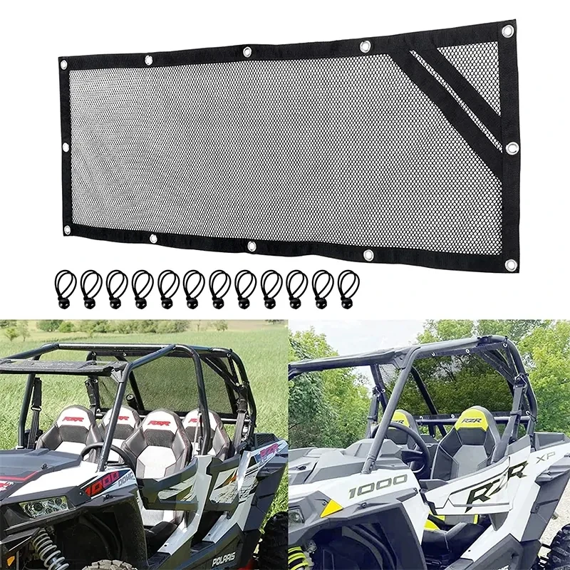 For Polaris RZR 570 800 900 1000 XP Turbo 2015-2022 UTV Soft Mesh Rear Window Net 2 Seater