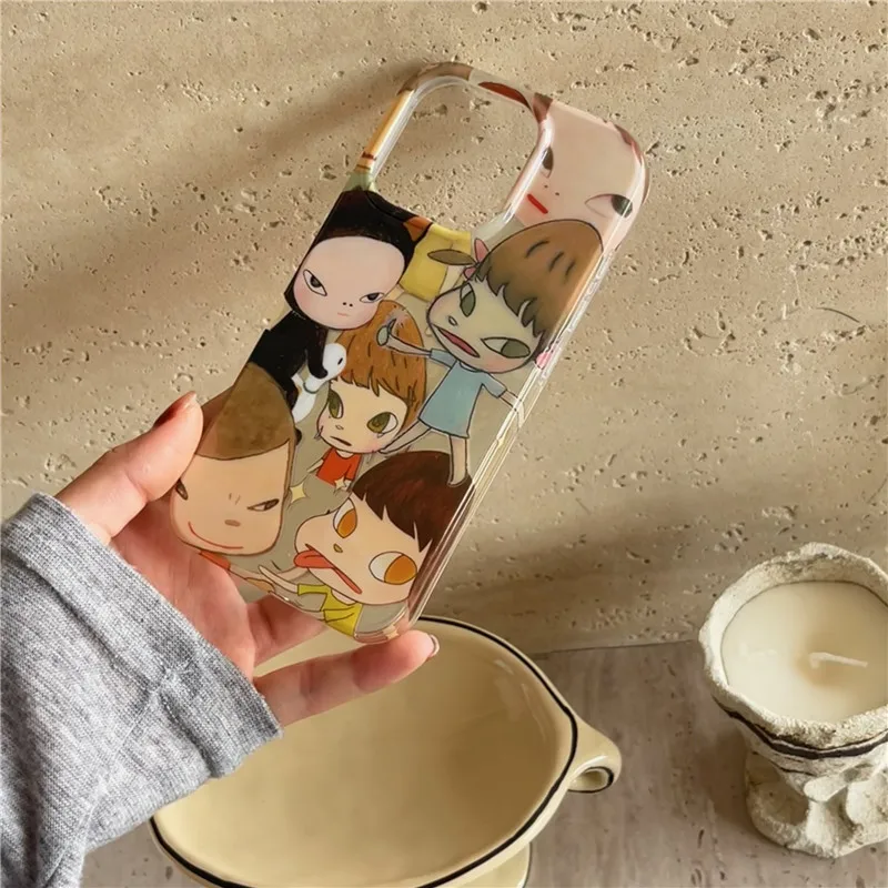 Japan Funny Nara Yoshitomo Phone Case for iPhone 12 13 14 15 16 Pro Max for iphone16pro Illustration Child IMD Cover