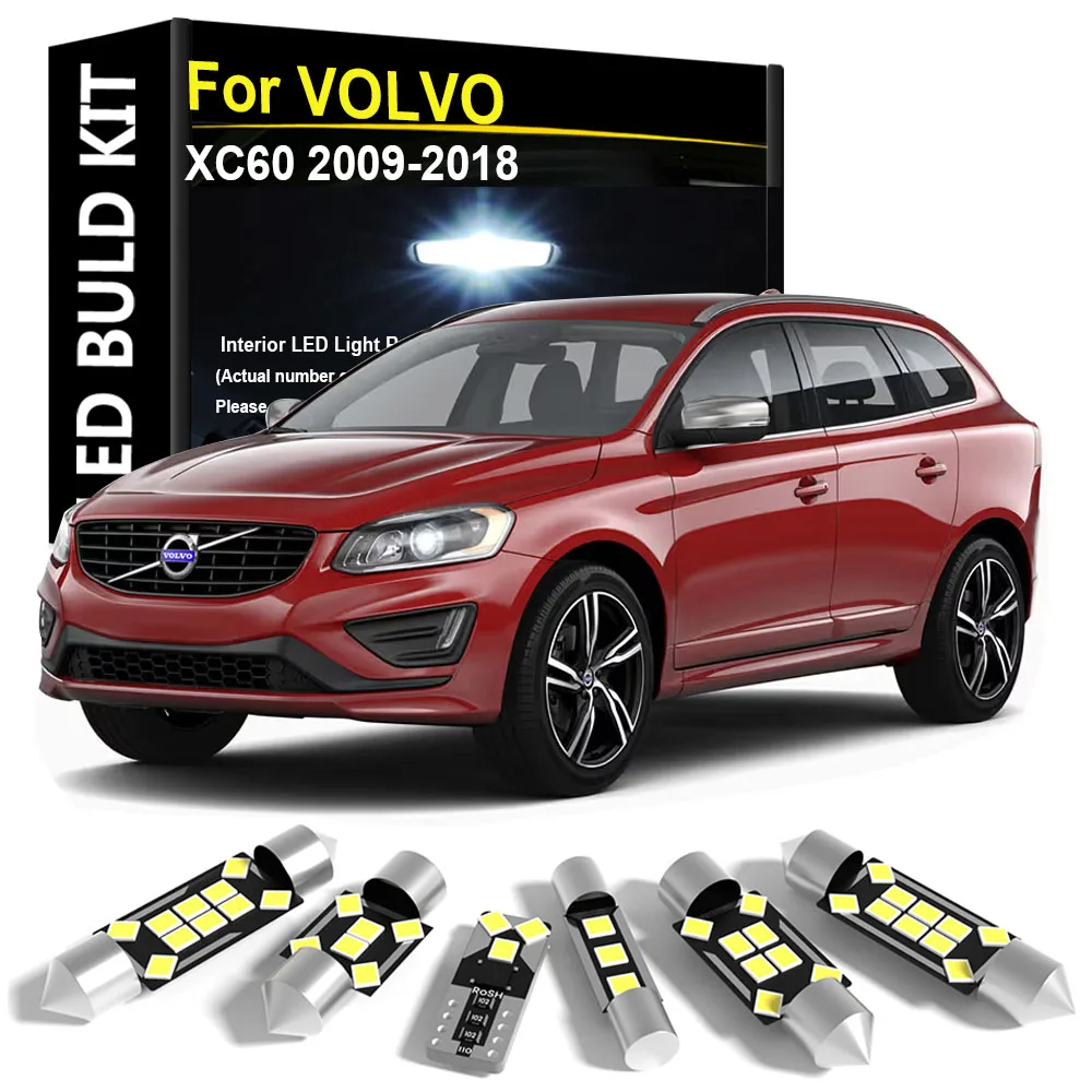 

Внутренний светодиодный светильник автомобиля, 12 шт. для VOLVO XC60 2009 2010 2011 2012 2013 2014 2015 2016 2017 2018, купольный светильник для перчаток с картой Canbus