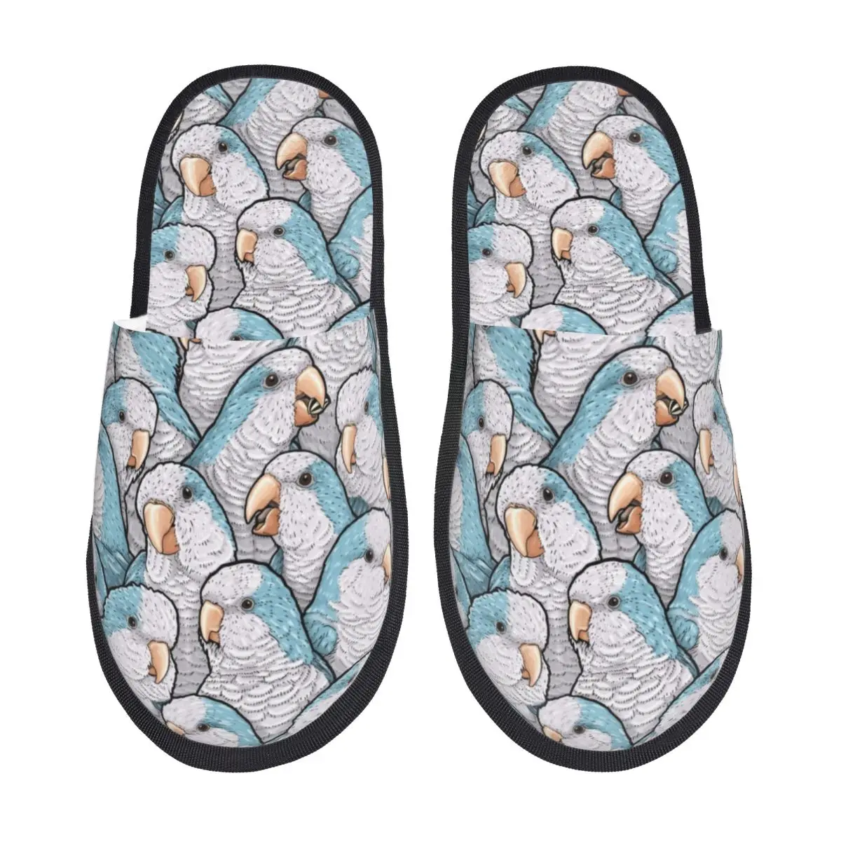 Custom Blue Quaker Parrots Comfy Scuff Memory Foam Slippers Women Psittacine Birds Hotel House Shoes