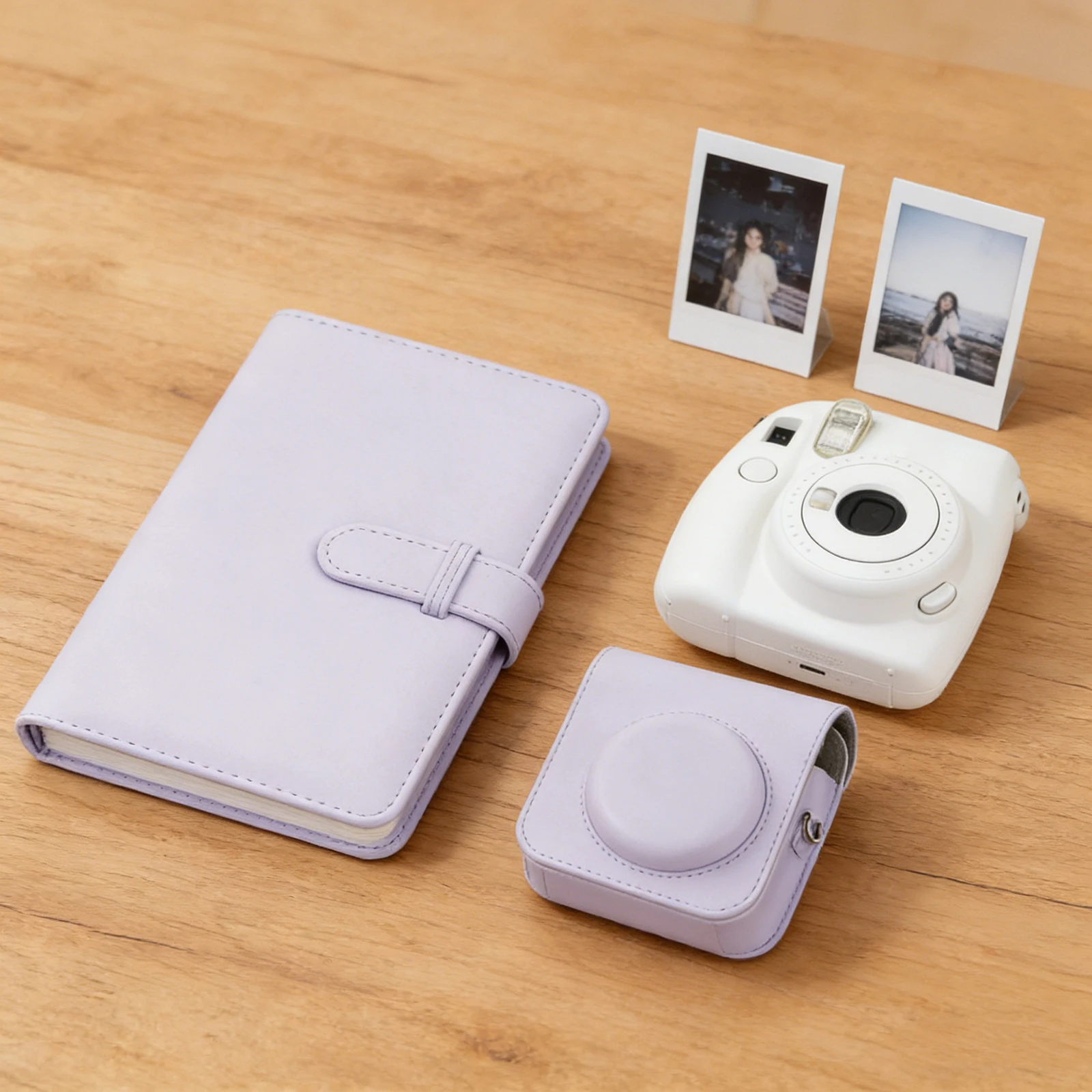 Camera Protective Case for for Instax Mini 12/11 with Shoulder Strap Camera Bag Portable Wallet Photo Book