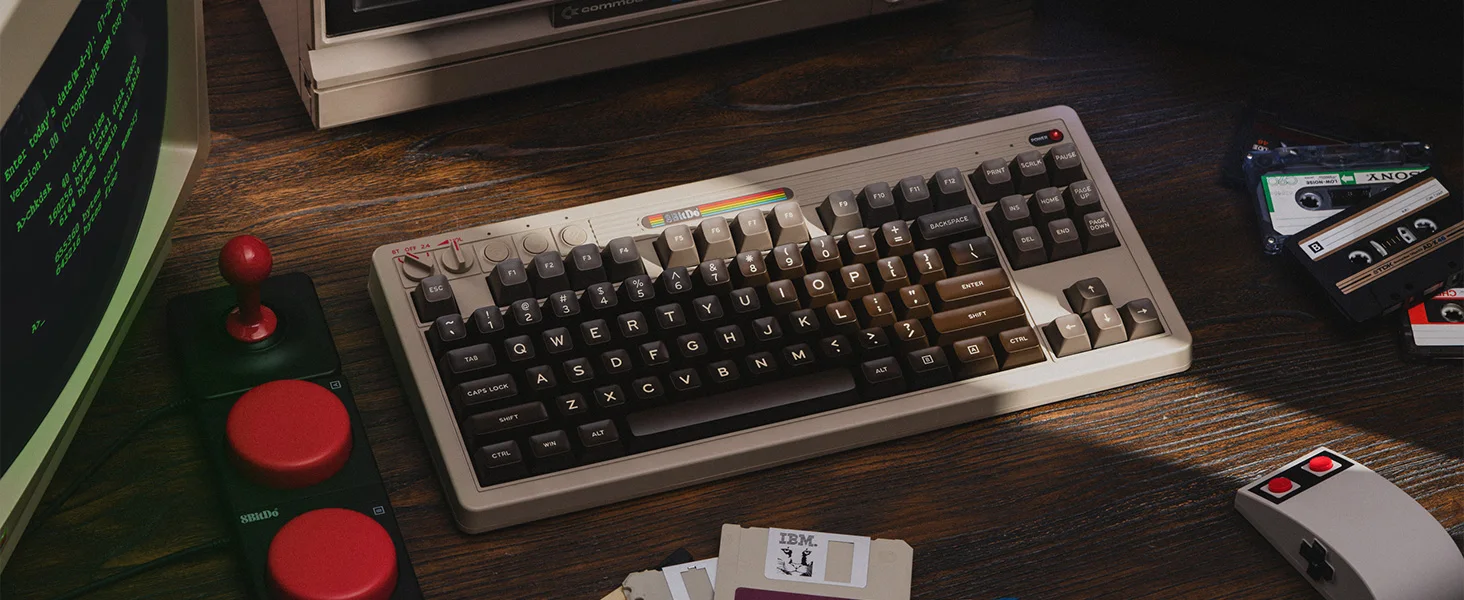 8BitDo Retro mechanische Tastatur, BT/2,4G/USB-C Hot-Swap-fähige Gaming-Tastatur mit 87 Tasten, zwei superprogrammierbare Tasten – Detail 4