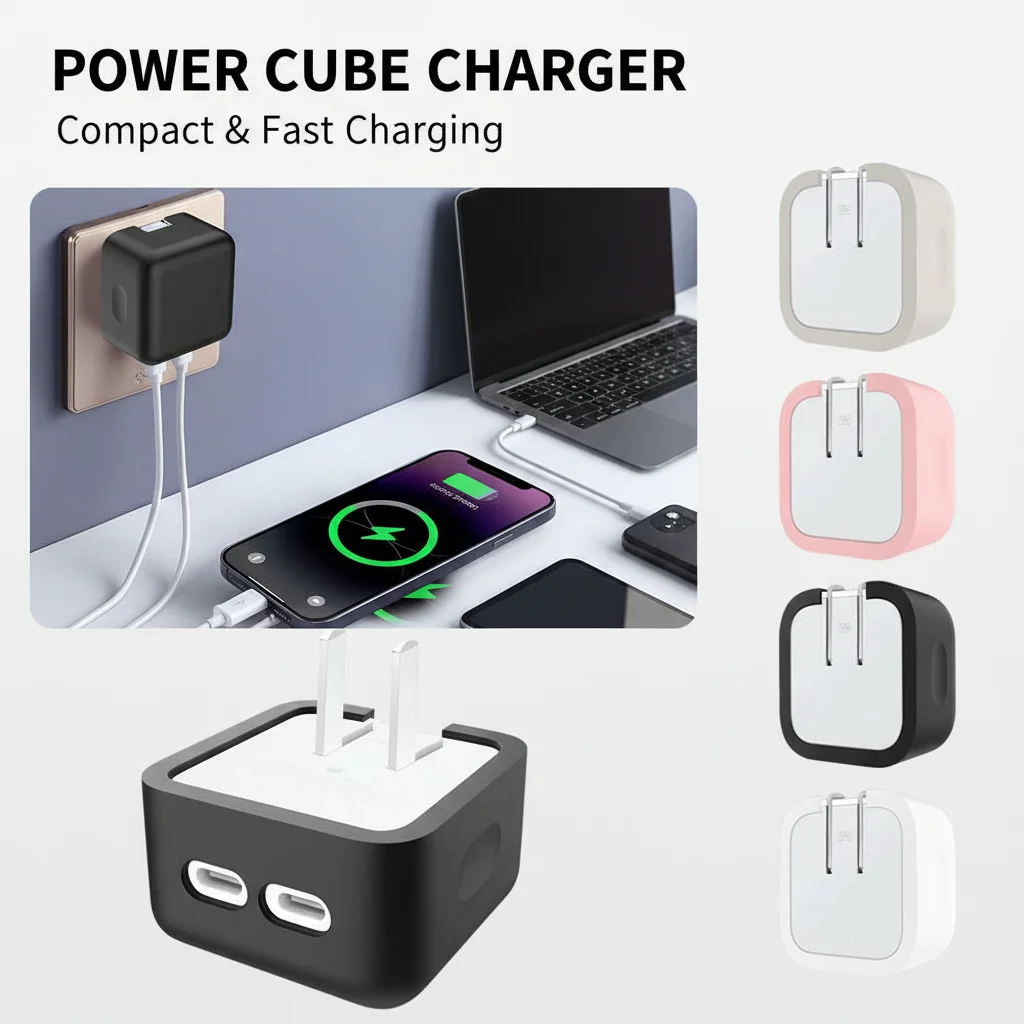 For Apple 35W Dual USB-C Port Small Power Adapter Silicone Case Drop-Proof Scratch-Resistant Cover Protection for Apple Chargers