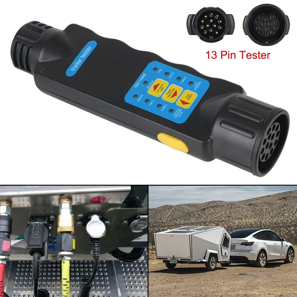 12V Car Truck Caravan Accessories 7/13 Pin Universal Wiring Circuit Light Test Trailer Plug Socket Tester Diagnostic Tools