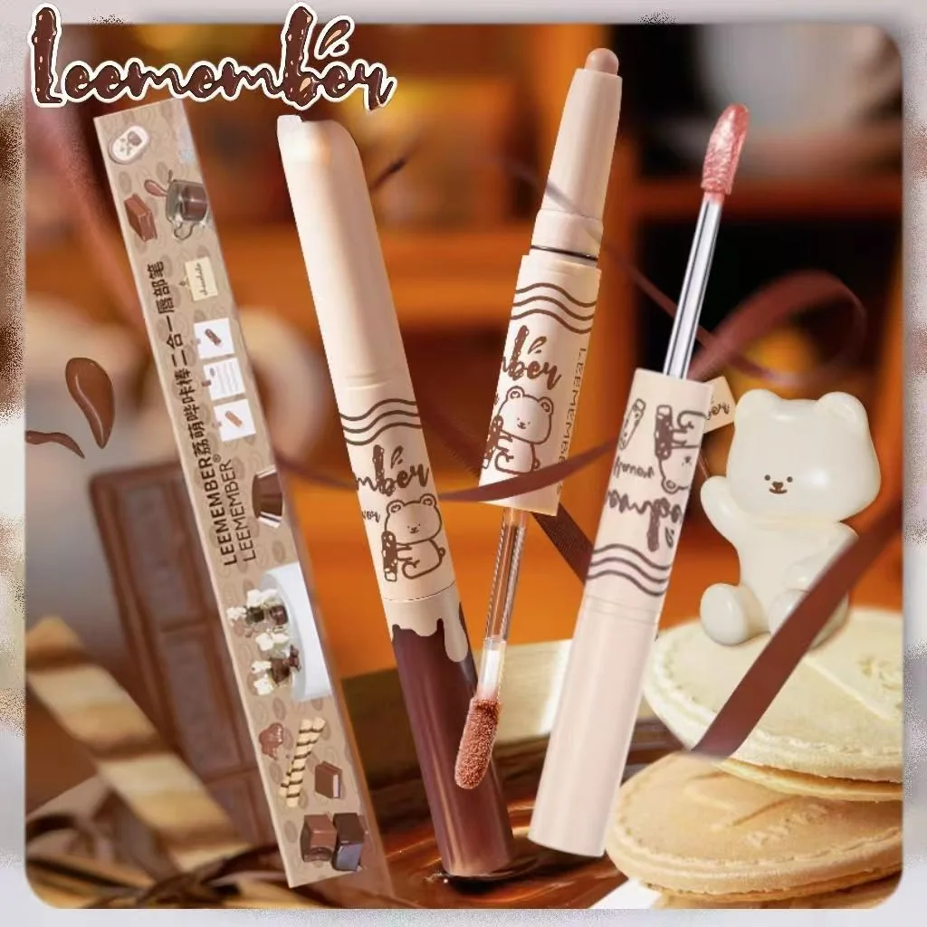 LEEMEMBER 2 IN 1 Cute Bika Liquid  Lipstick Gloss Lipliner Multi Function Long Lasting Moisturizing Lips Natural Beauty Makeup