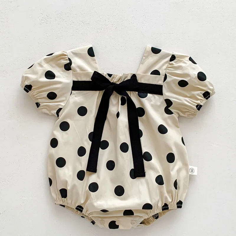 2025 New Summer Newborn Baby Girls Romper Short Sleeved Cotton Print Toddler Baby Girls Jumpsuit 0-24M Children Clothes 5