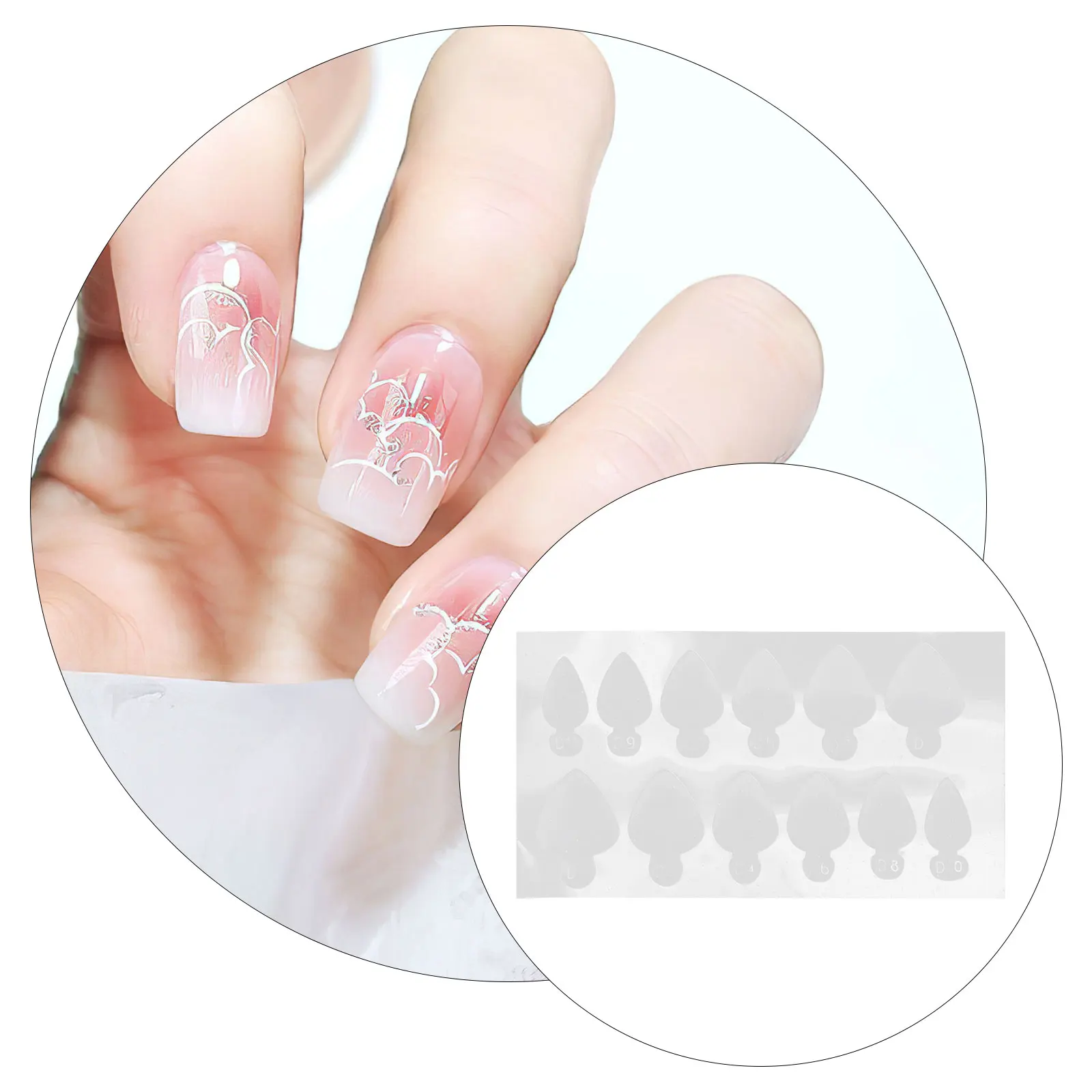 

5 Sheets Extend Tips French Form Stickers Polish Diy Stickers Soft Silicone Material Durable Fashionable Nail Art Tools Nail