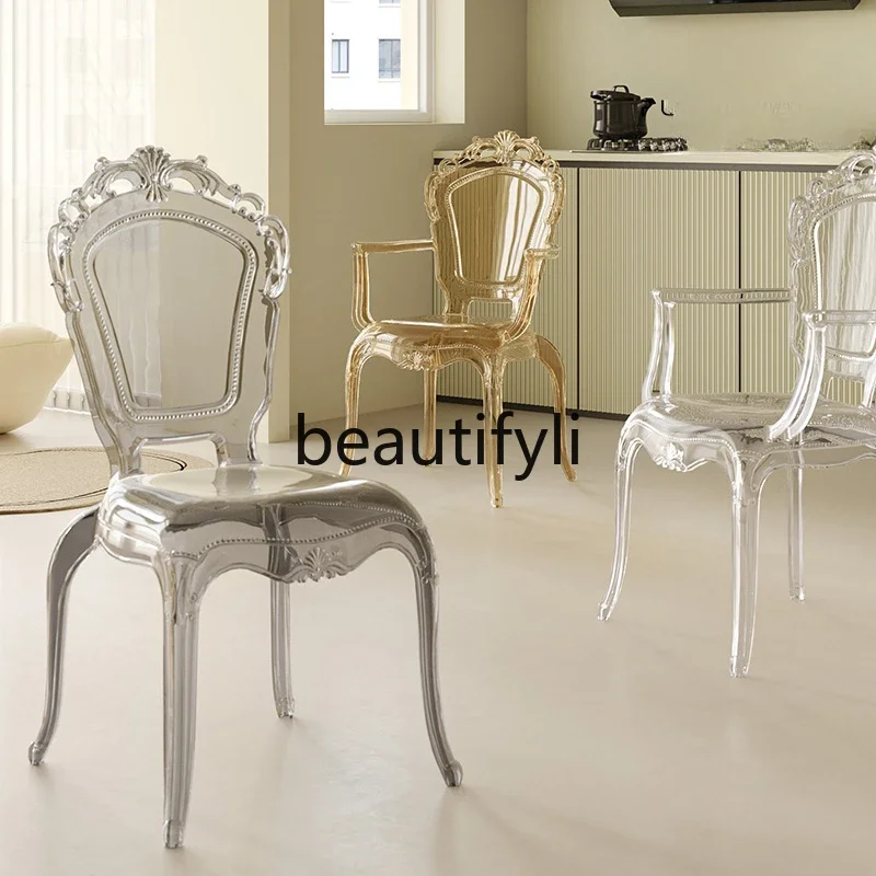 Acrylic dining chair Nordic style princess chair transparent crystal ghost stool