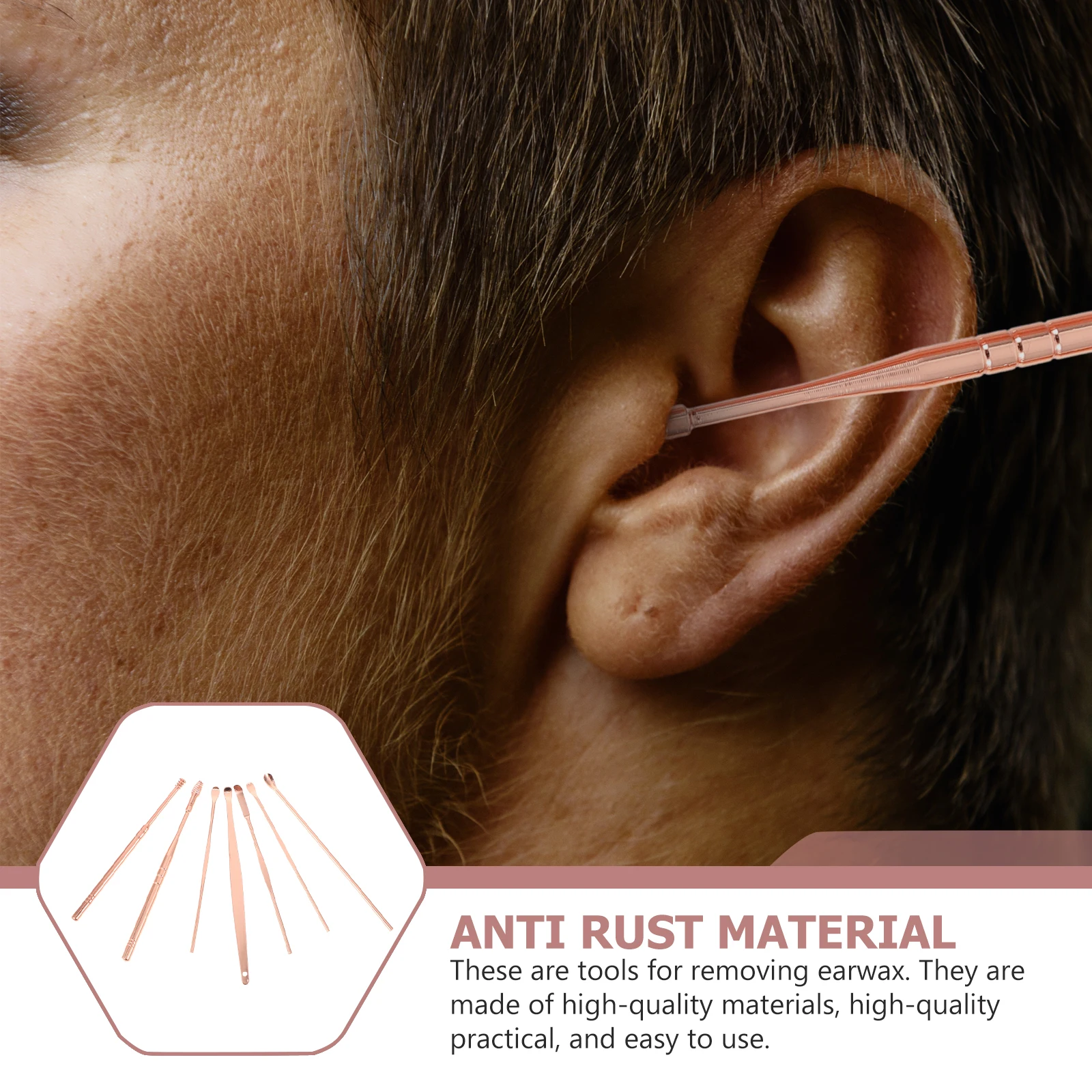 

Set Cleaning Tools Earwax Removal Golden Stainless Steel Household Picks