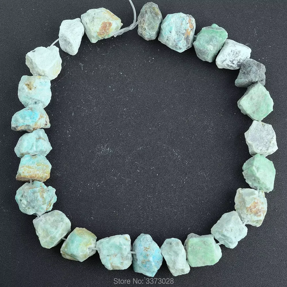 

15x19mm Natural Chrysocolla Nugget Rough Raw Freeform beads For Necklace