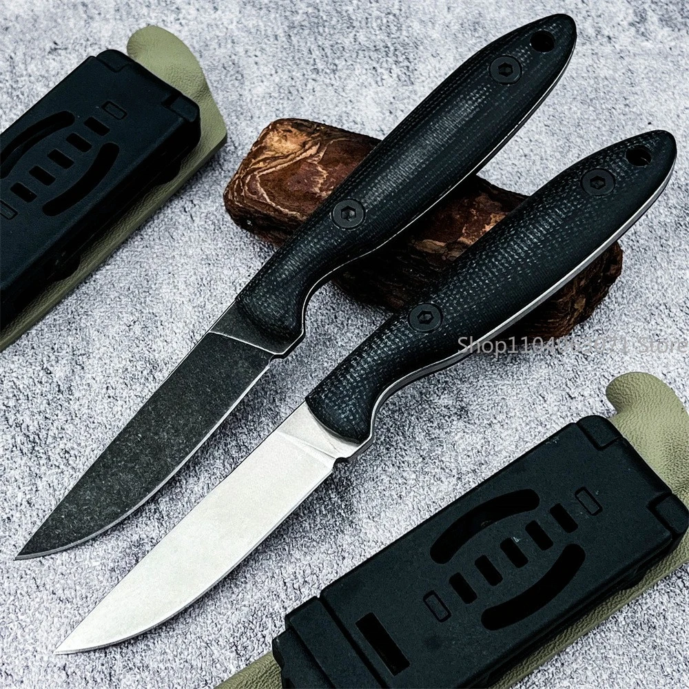 

EDC Outdoor Fixed Blade Knife, 2.87 Inch 8Cr13MoV Blade, Black G10 Handle with Sheath, Safe Cutting Tool for Camping and Fishing
