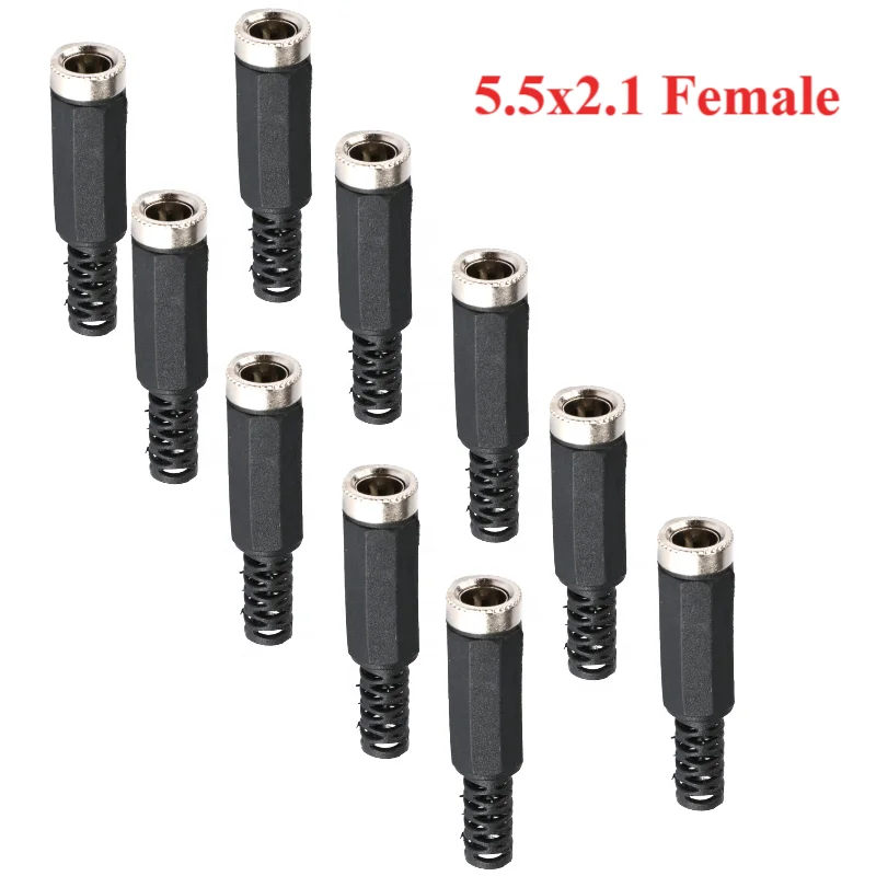10pcs High Quality DC Connector 2.1*5.5mm 2.5*5.5mm Power Jack DC Power Conector 5.5x2.1 5.5x2.5 Male Female