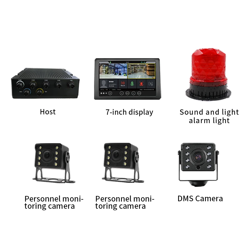 工場向けインテリジェント歩行者近接検知警報フォークリフトシステム（AIカメラ搭載、衝突回避機能付き車両警報）