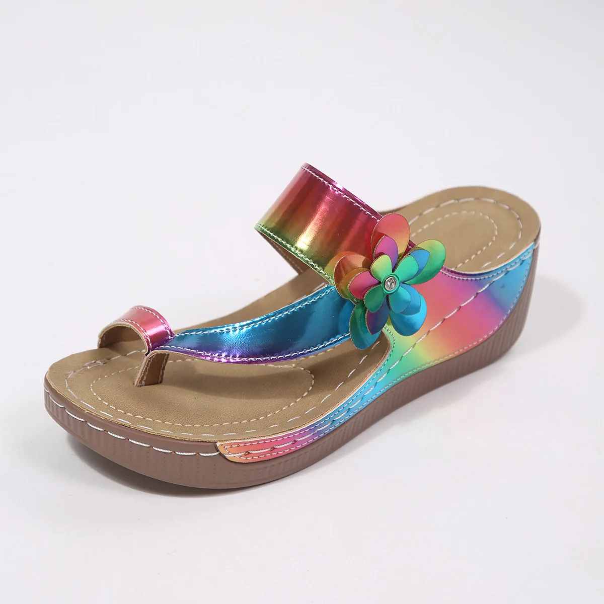 

36-43 Plus Size Shoes for Women Summer Fashion Round Toe Platform Wedge Comfortable Non-slip Sandals Beach Footwear