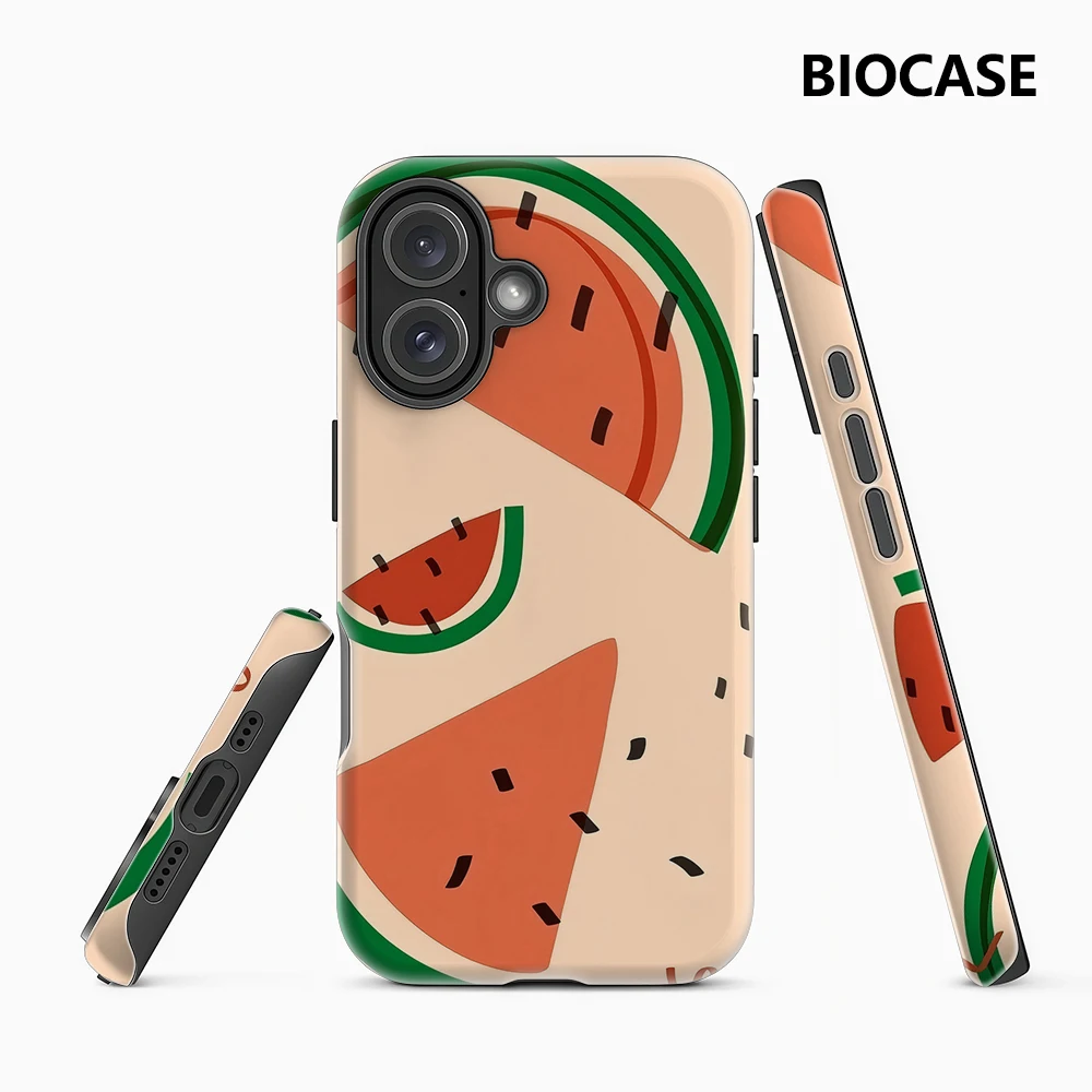 شرائح البطيخ IPhone17 يجب أن يكون لهاتف IPhone 17 16 15 14 13 12 11 Pro Max Plus غطاء خلفي مزدوج الطبقة