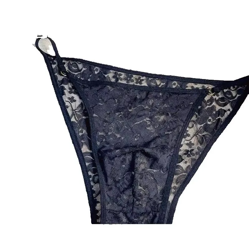Man's Lace See Through Briefs Low-rise Bulge Erotic Lingerie BF Gifts Private Party