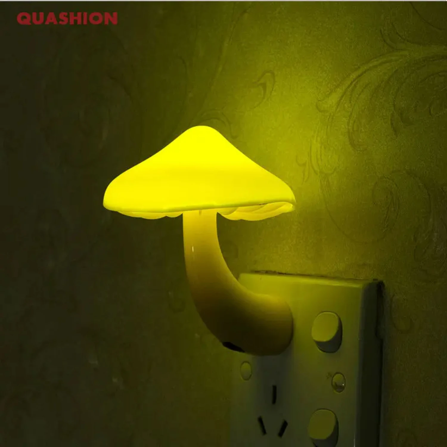 EU  Plug LED Night Light Mushroom Wall Socket Lights Lamp  Bedroom  Decoration Light-controlled Sensor lamp Nightlights Sign Dad