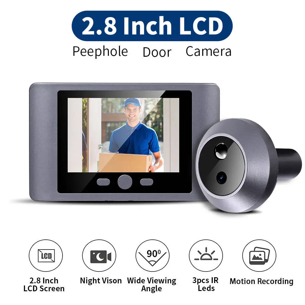 

2.8Inch IPS Screen IR Night Vision Motion Detection Video Door Phone Visual Door Viewer Peephole Door Camera Doorbell