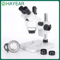 HAYEAR 3.5X-90X Trinocular stereo microscope Simul-focal trinocular eyepiece 0.5X Objective barlow lens for PCB Repair