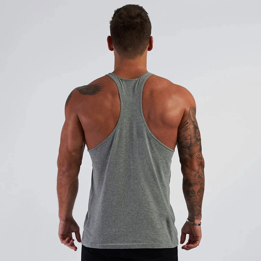 New Muscle Fitness Brother Vest For Men Outdoor Running Leisure Sports Fitness Men's Vest Round Neck Europe
