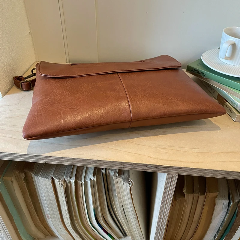 MOODS Envelope Clutch Bag For Women Convertible Shoulder Crossbody Messenger Bag Soft PU Leather Pure Color Big Capacity Handbag
