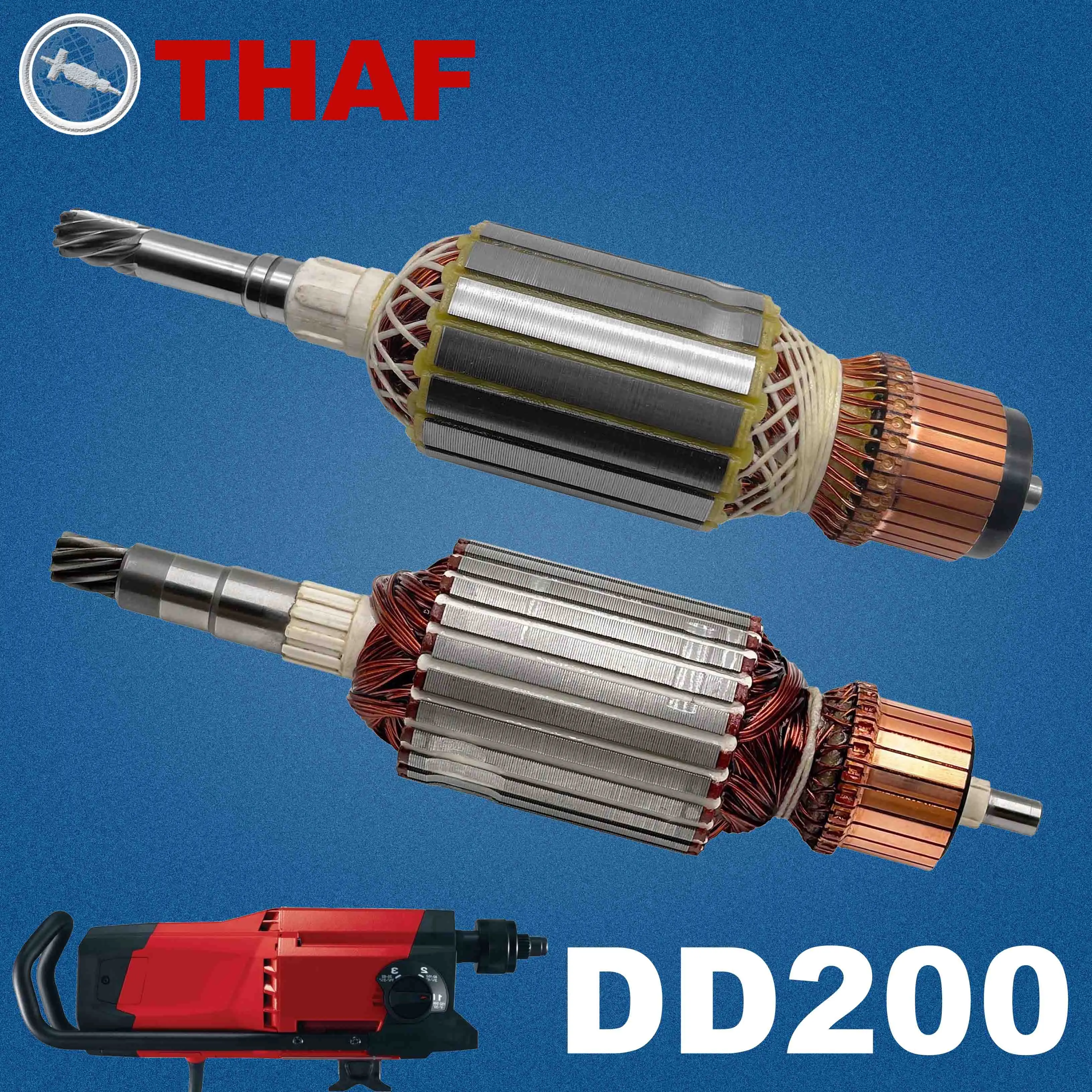 AC 220V 240V DD200 Armadura Rotor para HILTI Máquina de perfuração Peças de reposição Furadeira DD 200