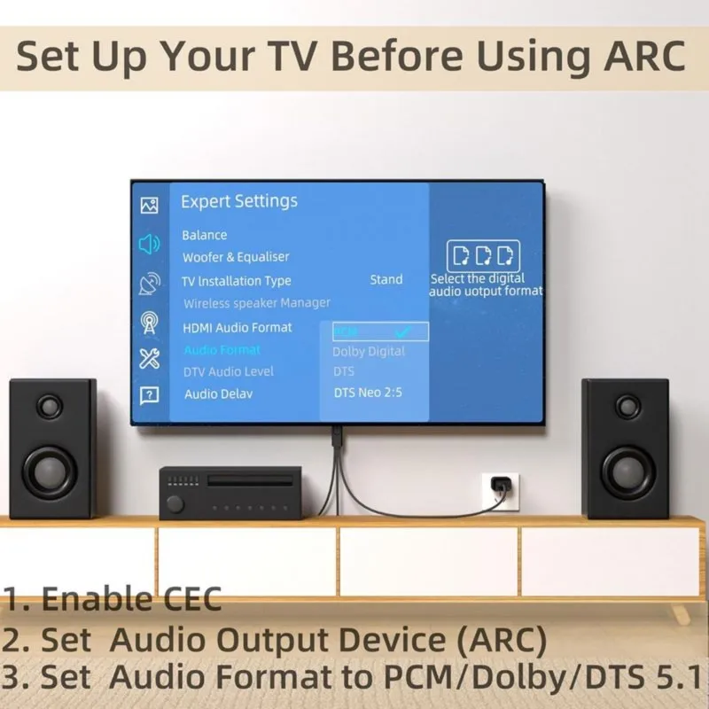 DT21 eARC/for ARC to Optical Coaxial Audio Converter 192KHz with CEC Volume Control for Soundbar TV, Plug and Play Digital