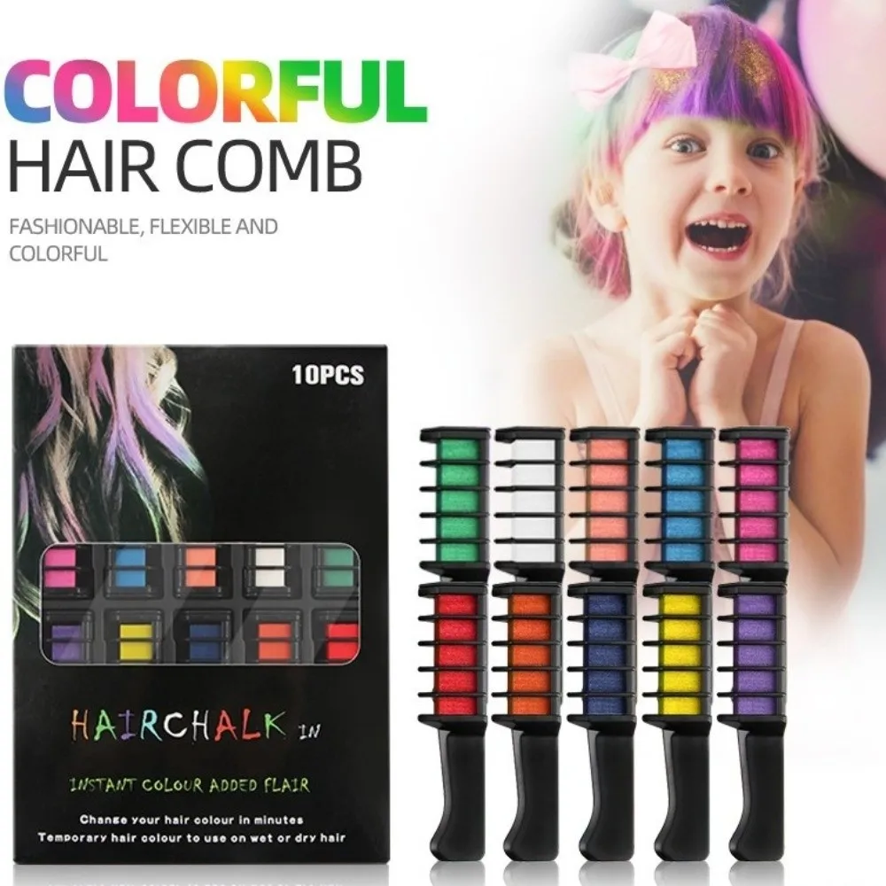 Colorful Hair Chalk Combs Easy Application Wash Out Chalk Hair Color Skin Safe Materials One-time Use Hair Color Chalk