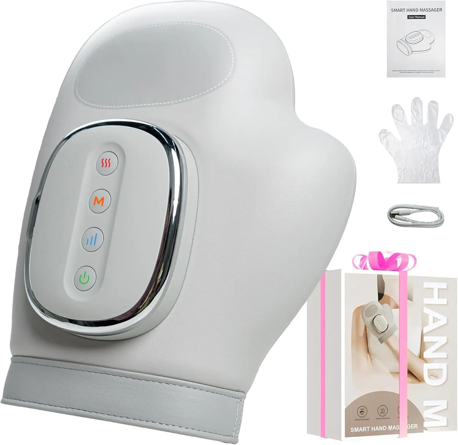 

Hand Massager with Heat & Compression - 3 Modes, 5 Intensities, Wireless, for Arthritis Pain Relief, Portable