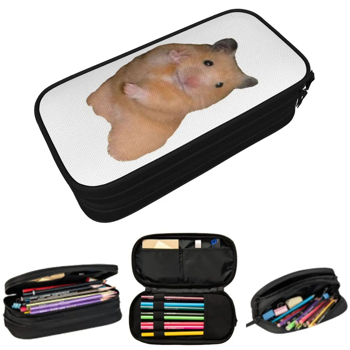 

Пеналы со знаком мира для хомяка, большие сумки для ручек, коробка для ручек, пенал для мальчиков и девочек, студентов, канцелярские принадлежности, школьный офис