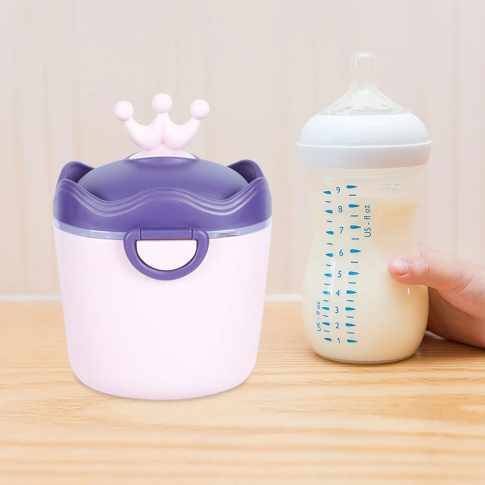 

1Pcs 500Ml Sealed Milk Powder Box for Babies Double Lid Non Spill Baby Food Storage Container Portable Lightweight