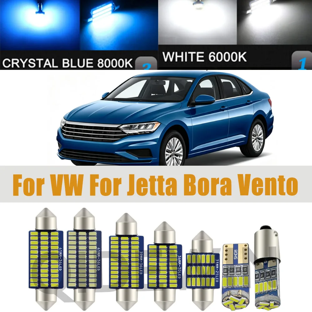 Car LED Bulb Interior Light Kit For VW Volkswagen Jetta Bora Vento MK4 MK5 MK6 MK7 4 5 6 7 1999- 2019 2020 2021 2022 Accessories