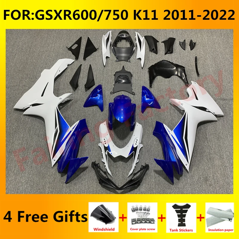 

Комплект обтекателей для GSXR600 750 GSXR 600 GSX-R750 K11 2011 2012 2013 2014 2015 2016 2017 2018 2019 2020 2021 комплект обтекателей синий белый