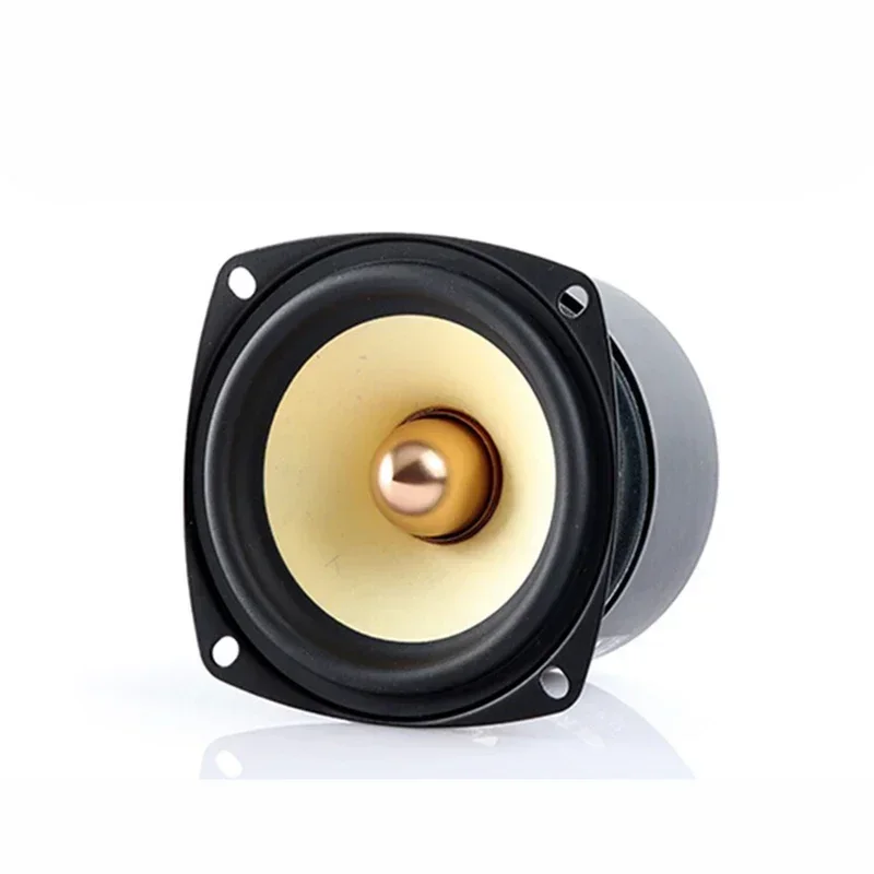 3 Inch Car Power Tweeters, HIFI Full Range Speaker Bass Loudspeaker, Yellow Paper Cone, 10-25W, 4/8 ohms, with Magnet