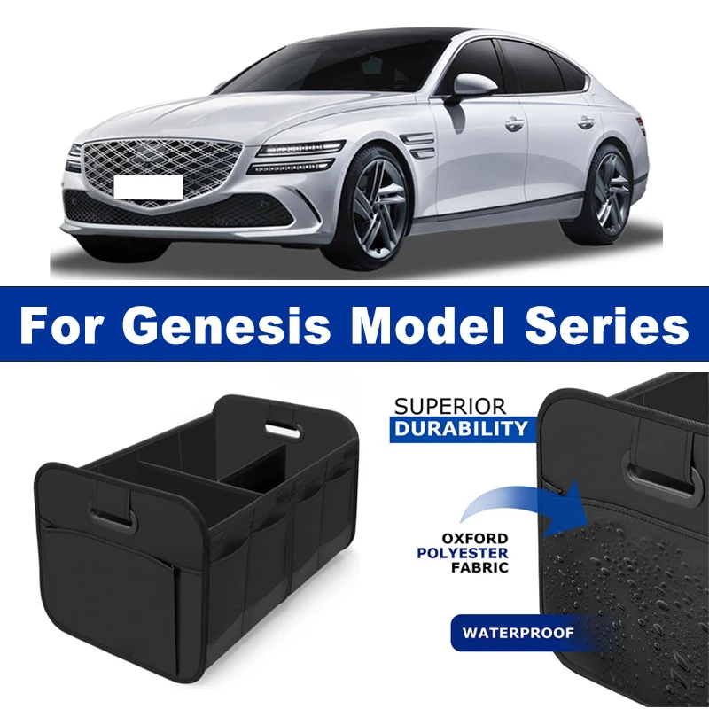 Foldable Car Organizer Portable Storage Box With Side Net for Genesis G70 G80 G90 GV60 GV70 GV80