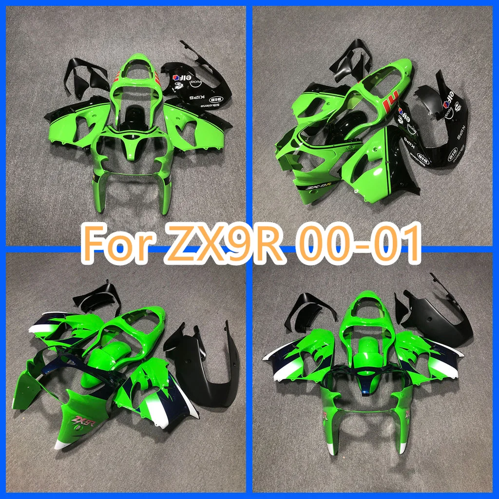 Free Custom 100% Injection Mold for KAWASAKI Fairing Kit ZX 9R 00 01 ZX9R 2000 2001 Road Racing Body Repair Aftermarket Parts