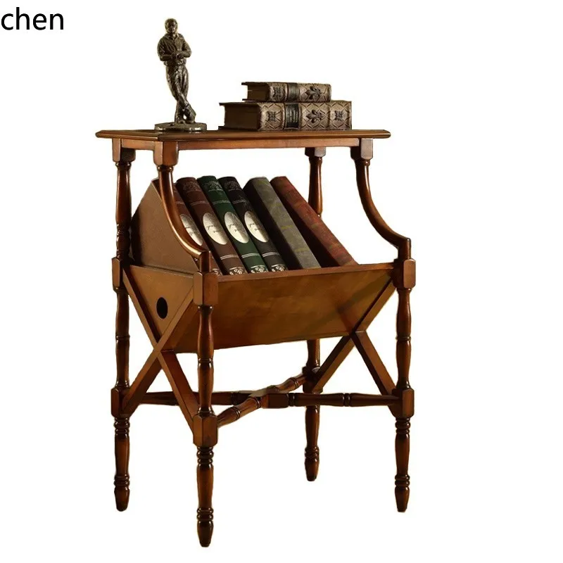 CZ Solid Wood Book and Newspaper Rack Simple Magazine Rack Home Storage Floor-standing Magazine Rack