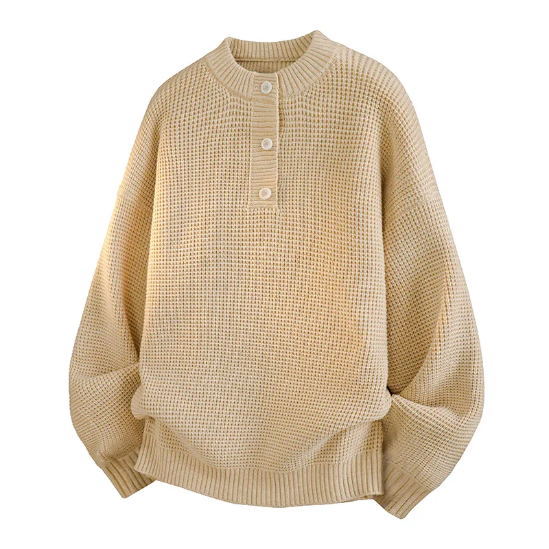 Mens Crewneck Sweater Pullover Waffle Knit Casual Patterned Long Sleeve Sweaters Soft Knitwear Mens Sweater Cable Knit  Sweater