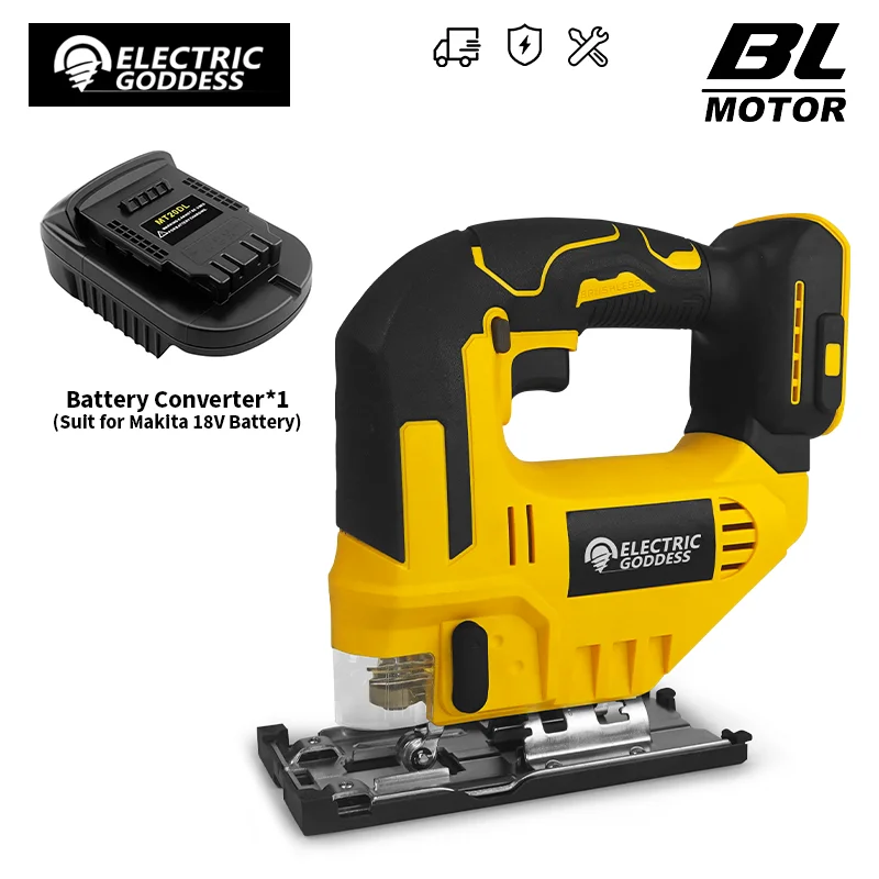 Electric Goddess Brushless Jigsaw Electric Jig with Saw Blade Cordless Barrel Handle Jigsaw Tool For Dewalt 20V Battery Pin