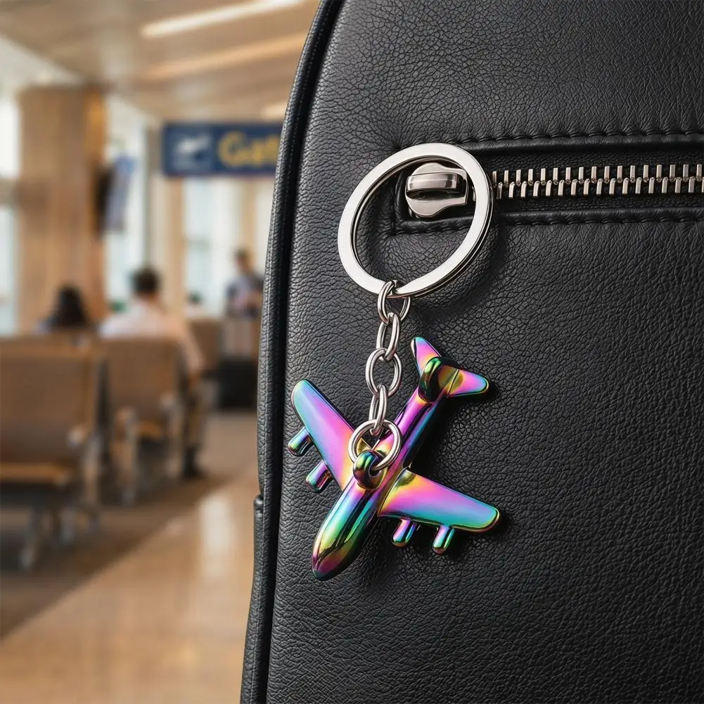 Key Chain Metal Keychain Pendant Aircraft Keychain Alloy Mini Plane Model Electroplated Aviation Souvenir Key for Enthusiasts