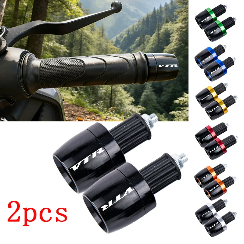 Puños de manillar de motocicleta de 7/8 pulgadas y 22 mm con tapones de extremo para HONDA VTR1000 VTR 1000 SP-1 SP-2 FV FW FX FIRESTORM VTR1000F