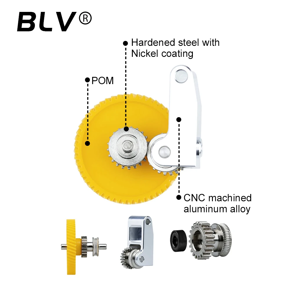 BLV®  Extruder gear Hardened Steel Spur Gear Drop-in Upgrade High Precision for BambuLab P1P P1S X1C A1, A1 mini 3D Printer