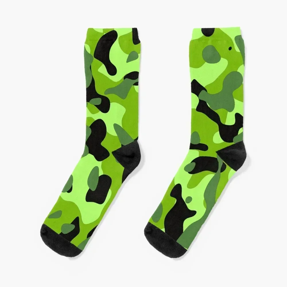 

Cool Lime Green Camo Socks Stockings compression christmas gifts Sports Children's Socks For Girls Men's