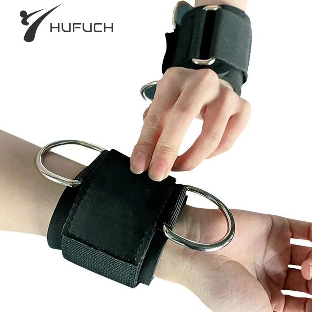 Adjustable Wrist Cuffs Neoprene Padded Straps for Cable Machines Resistant Band Strength Training Fitness Equipment