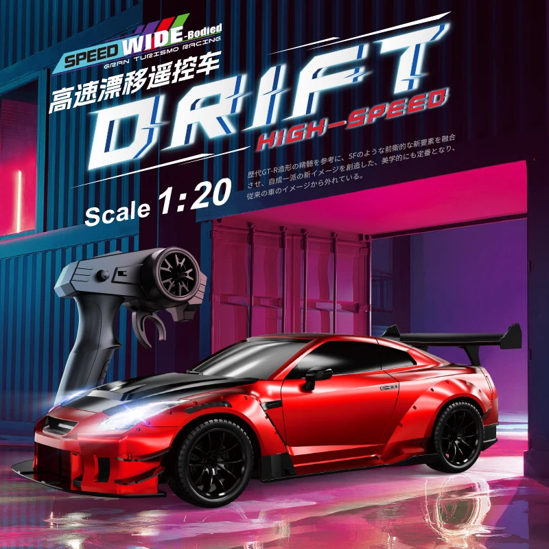 Coche de deriva RC 4WD listo para correr, dirección del acelerador proporcional completa, luz LED, coche de Control remoto para niños principiantes, juguete