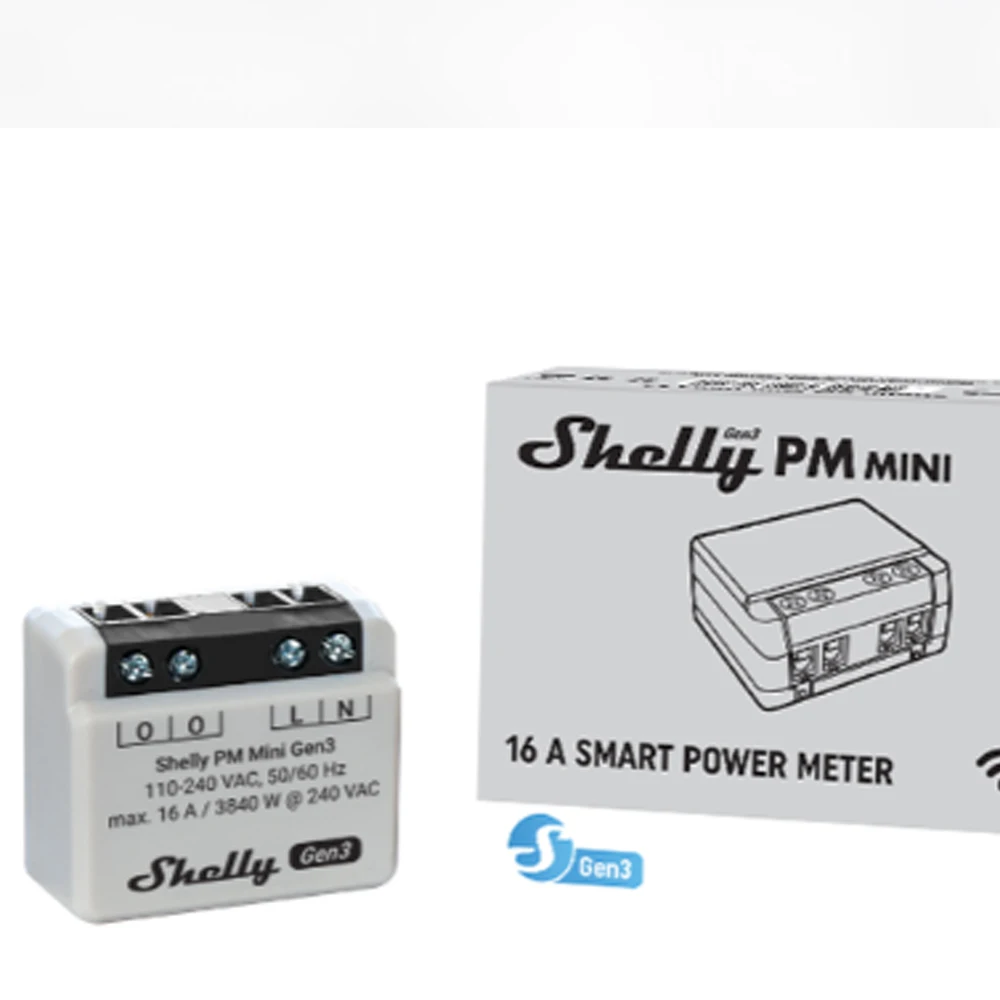 Shelly Plus PM Mini Wi-Fi Operated Smart Power Meter Smallest Power Meter World For Precise Power Consumption Anytime Anywhere