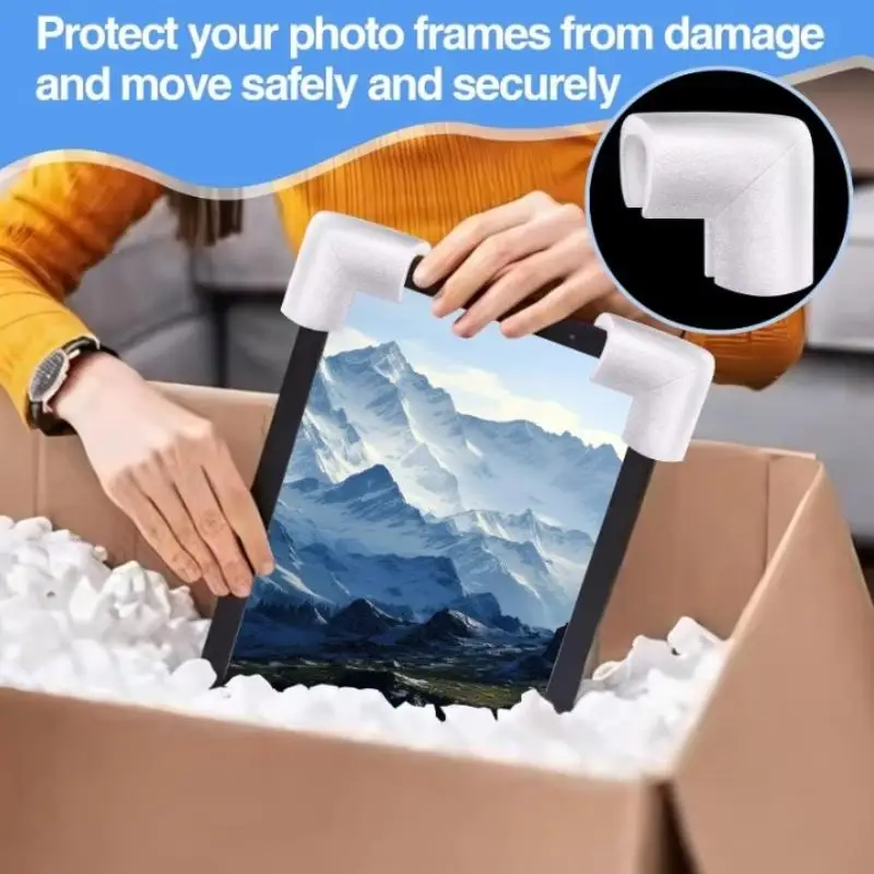 20Pcs U-shaped EPE Corner Protectors Shockproof Soft Anti-Collision Edge Guards for Furniture Photo Frames Home Use