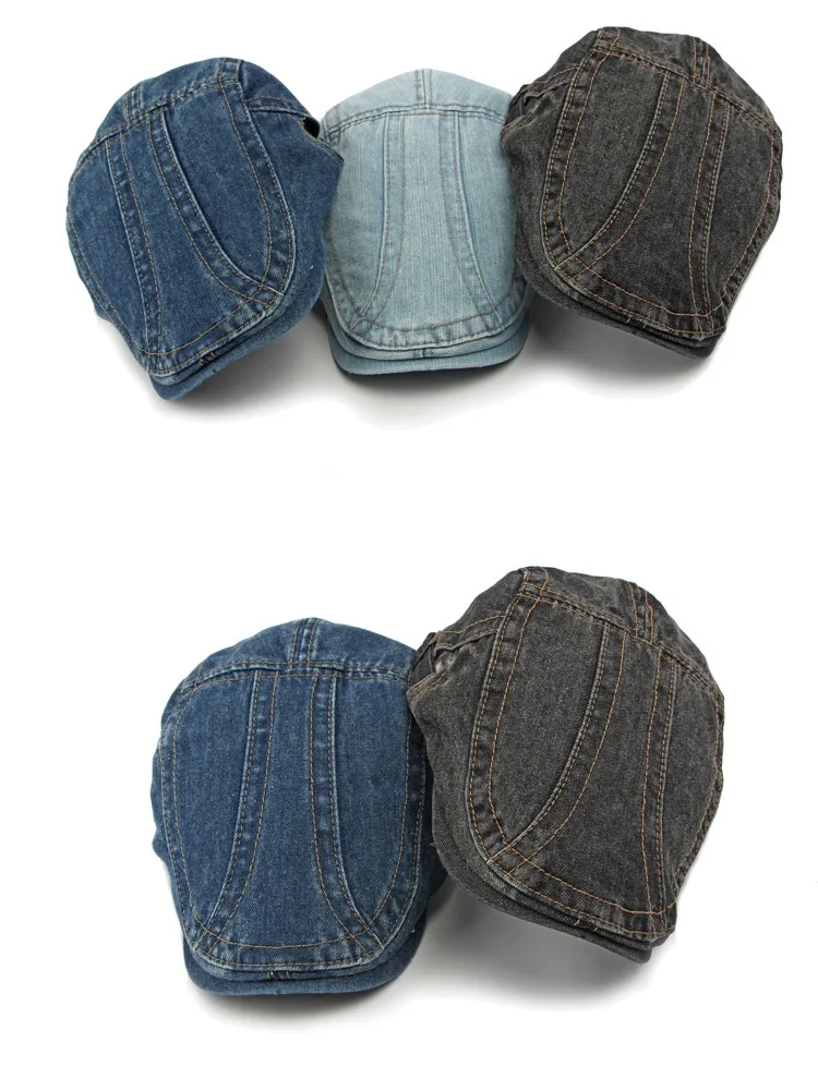 Denim-Zeitungsjungenmütze im japanischen Stil für Herren, modischer Retro-Hut, vielseitige Baskenmütze im koreanischen Stil, lässige Zeitungsjungenmütze für Damen, trendig – Detail 14